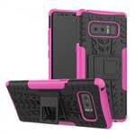Shockproof TPU&PC Hybrid Stand Case Cover For Samsung Galaxy Note 8 - Hot Pink