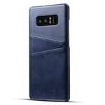 Wallet Credit Card Slots Leather Case Back Cover Skin for Samsung Galaxy Note 8 - Blue