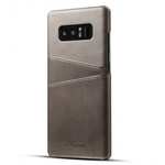 Wallet Credit Card Slots Leather Case Back Cover Skin for Samsung Galaxy Note 8 - Grey