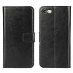 Crazy Horse Magnetic PU Leather Flip Case Inner TPU Cover for iPhone 8 Plus 5.5 inch - Black