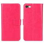 Crazy Horse Magnetic PU Leather Flip Case Inner TPU Frame for iPhone 8 4.7 inch - Rose