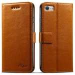High quality PU Leather Floral Print Magnetic Stand Leather Case for iPhone 8 4.7 inch - Brown