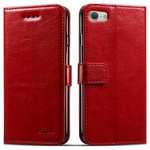 High quality PU Leather Floral Print Magnetic Stand Leather Case for iPhone 8 4.7 inch - Red