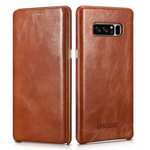 ICARER Curved Edge Vintage Genuine Leather Flip Case For Samsung Galaxy Note 8 / S8 S8 Plus / Note 9