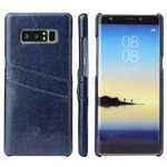 Luxury Card Slot Wax Oil Leather Case Cover For Samsung Galaxy Note 8 - Dark Blue