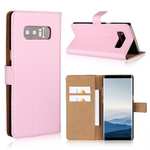 Luxury Genuine Leather Magnetic Flip Wallet Case Stand Cover For Samsung Galaxy Note 8 - Pink