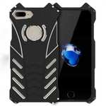 R-Just Aluminum Shockproof Back Case Cover for iPhone 8 Plus 5.5 inch - Black