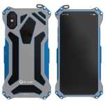 R-Just Gundam Aluminum Alloy Shockproof Case for iPhone XS / X - Blue