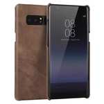 Real Genuine Cow Leather Back Cover Case for Samsung Galaxy Note 8 - Coffee