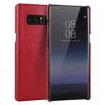Real Genuine Cow Leather Back Cover Case for Samsung Galaxy Note 8 - Red