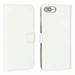 Real Genuine Leather Side Flip Wallet Case Cover for iPhone 8 4.7 inch - White