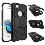 Tough Armor Shockproof Hybrid Dual Layer Kickstand Protective Case for iPhone SE 2020 / 8 4.7inch - Black