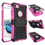 Tough Armor Shockproof Hybrid Dual Layer Kickstand Protective Case for iPhone SE 2020 / 8 4.7inch - Hot pink