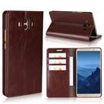 Crazy Horse Genuine Leather Case Wallet Flip Stand Cover Card Slot  for Huawei Mate 10 - Coffee