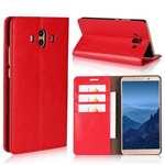 Crazy Horse Genuine Leather Case Wallet Flip Stand Cover Card Slot  for Huawei Mate 10 - Red