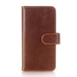 Luxury Crazy Horse Leather Flip Case Wallet With Card Holder for iPhone X - Dark Brown