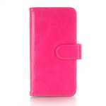Luxury Crazy Horse Leather Flip Case Wallet With Card Holder for iPhone X - Rose Red
