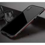 Premium Dual Color Aluminum Metal Frame Case for iPhone XS / X - Black&Red