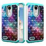 Cute Girls Women Bling Glitter Hybrid Full Body Phone Case Cover For LG Tribute Dynasty / Aristo 2 -  Nebula