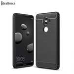 Silicone Soft TPU Shockproof Brushed Carbon Fiber Case for Huawei Mate 10 Pro - Black