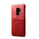Wallet Style 2 Card Slots Leather Case Back Cover for Samsung Galaxy S9 S9 Plus - Red