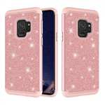 Luxury Glitter Bling Hybrid Shockproof Protective Case for Samsung Galaxy S9 -Rose gold