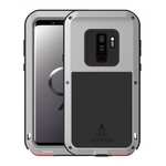 Shockproof Silicone Aluminum Metal Armor Heavy Duty Cover Case for Samsung Galaxy S9 - Silver