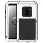 Shockproof Silicone Aluminum Metal Armor Heavy Duty Cover Case for Samsung Galaxy S9 - White