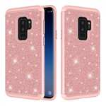 Sparkly Glitter Shockproof Hybrid Phone Case Cover for Samsung Galaxy S9 Plus - Rose gold