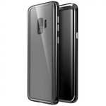 Aluminium Metal Frame+Transparent Tempered Glass Case for Samsung Galaxy S9 - Black