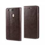 Crazy Horse Genuine Leather Case Flip Stand Card Slot for HUAWEI P9 Plus - Coffee