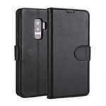 Genuine Leather Wallet Flip Case Stand Credit Card for Samsung Galaxy S9 - Black