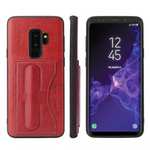 Leather Slim Back Cover with Credit Card Slot for Samsung Galaxy S9+ Plus - Red