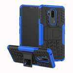 Case For LG G7 ThinQ Rugged Armor Shockproof Hybrid Kickstand Phone Cover - Blue