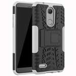 Case For LG K30 / K10 2018 Rugged Armor Defender Kickstand Phone Cover - White