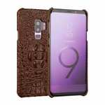 Crocodile Head Genuine Leather Back Cover Case for Samsung Galaxy S9 Plus - Brown