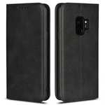 Galaxy S9 Leather Case Premium Leather Slim Flip Wallet Case for Samsung Galaxy S9 - Black