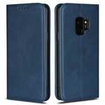 For Samsung S9 Leather Case Premium Leather Slim Flip Wallet Case for Samsung Galaxy S9 - Dark Blue