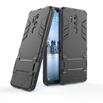 Slim Armor Stand Shockproof Hybrid Rugged Rubber Hard Back Case for LG G7 ThinQ - Black