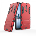Slim Armor Stand Shockproof Hybrid Rugged Rubber Hard Back Case for LG G7 ThinQ - Red