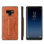 For Samsung Galaxy Note 9 Kickstand Card Pocket Leather Case Back Cover - Brown