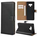 Genuine Leather Wallet Card Flip Case Cover for Samsung Galaxy Note 9 Black