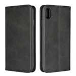 For iPhone XS Max Leather Flip Magnetic Wallet Card Stand Case Cover - Black