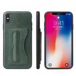 For iPhone XS Max Leather Wallet Case Card Holder Back Stand Cover - Green
