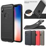 For iPhone XS Max Shockproof Soft TPU Carbon Fiber Phone Case