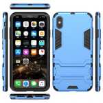 For iPhone XS Max XR XS Hybrid Heavy Armor Rugged Kickstand Hard Case Cover - Blue