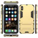 For iPhone XS Max XR XS Hybrid Heavy Armor Rugged Kickstand Hard Case Cover - Gold