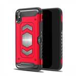 For iPhone XS Max XR XS Slim Shockproof Magnetic Car Holder Back Cover Case - Red