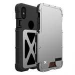 R-JUST Shockproof Aluminum Metal Flip Case Cover For iPhone XS Max - Silver