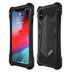 Aluminum Alloy Metal Gorilla Glass Silicone Hybrid Shockproof Dirtproof Case Cover for  iPhone XS Max - Black